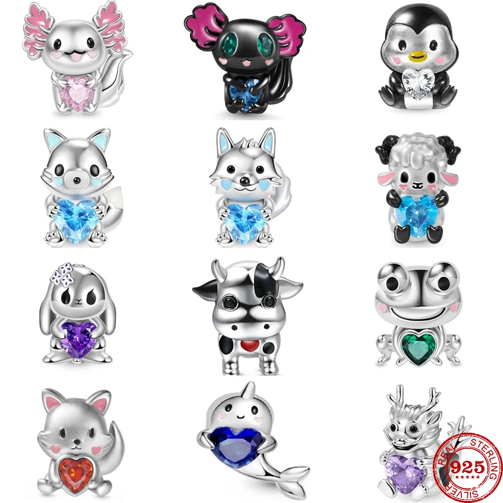 New 925 Sterling Silver Heart zircon Salamander Wolf Sheep Cattle Rabbit Frog charm Bead Fit Pandora Charm Bracelets DIY Jewelry
New 925 Sterling Silver Heart zircon Salamander Wolf Sheep Cattle Rabbit Frog charm Bead Fit Pandora Charm Bracelets DIY Jewelry