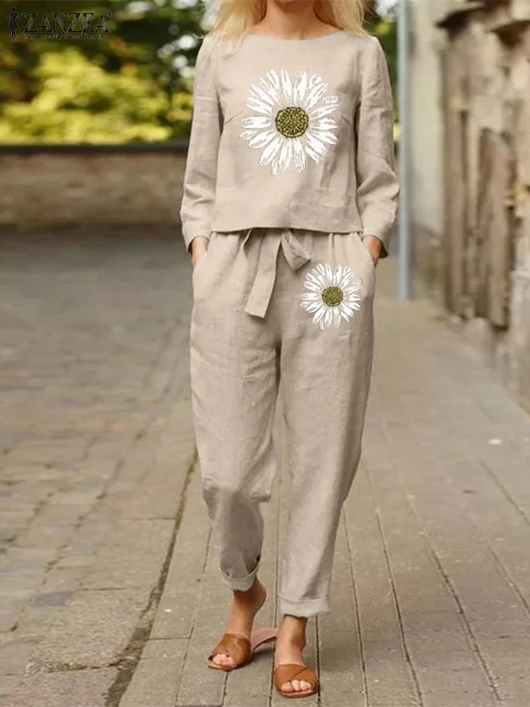 ZANZEA Bohemian Floral Printed Sets 2PCS Long Sleeve O-Neck Blouse Loose Pants Woman Casual Party Matching Elegant Work Outifits
ZANZEA Bohemian Floral Printed Sets 2PCS Long Sleeve O-Neck Blouse Loose Pants Woman Casual Party Matching Elegant Work Outifits
