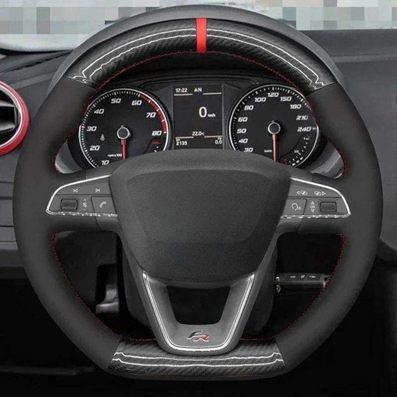 Car Steering Wheel Cover DIY Black Carbon Fiber Suede For Seat Leon Cupra Leon ST Cupra Leon ST Cupra Ateca Cupra Ateca FR
Car Steering Wheel Cover DIY Black Carbon Fiber Suede For Seat Leon Cupra Leon ST Cupra Leon ST Cupra Ateca Cupra Ateca FR