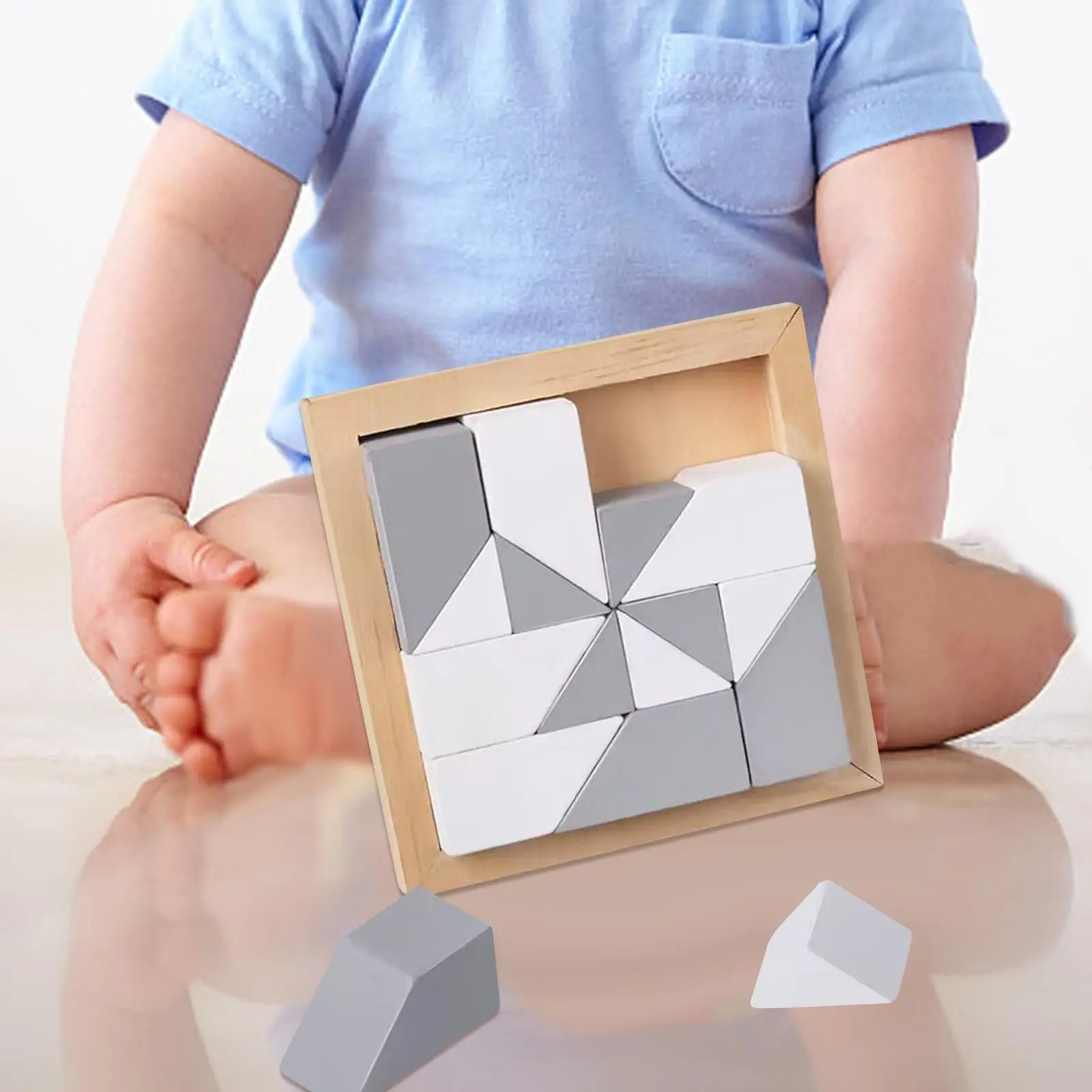 

Wooden Blocks Puzzle Early Learning Holiday Gifts Geometric Brain Teaser IQ Game for Children Boys Preschool Kids Kindergarten