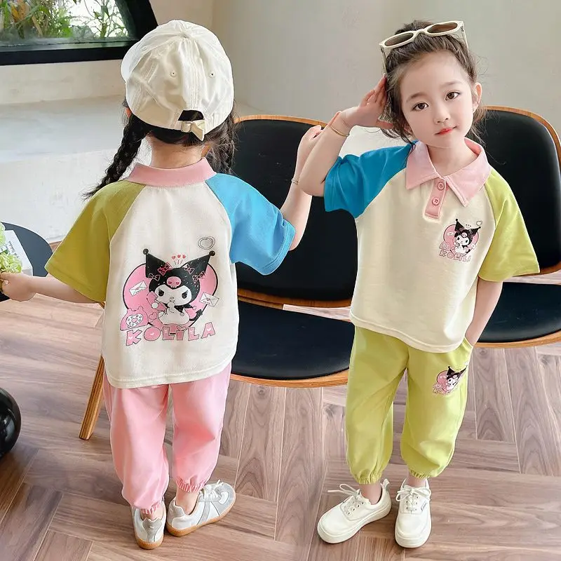 2Pcs 2024 Girls Kuromi Short Sleeve Kawaii Sanrio Anime Set Summer Sweet Cute Cartoon Color Babys Clothes Gift for Kids
2Pcs 2024 Girls Kuromi Short Sleeve Kawaii Sanrio Anime Set Summer Sweet Cute Cartoon Color Babys Clothes Gift for Kids