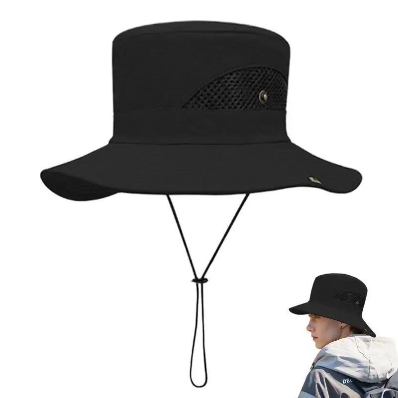 

Шляпа рыболовная с широкими полями для мужчин, дизайнерский головной убор с двумя боковыми кнопками для активного отдыха, туризма, путешествий, скалолазания