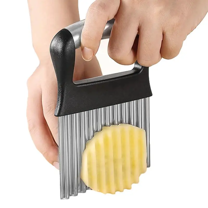 Stainless Steel Potato Chip Slicer Dough Vegetable Fruit Cutter Chopper French Fry Maker Tools Crinkle Wavy Kitchen Knife Gadget
Stainless Steel Potato Chip Slicer Dough Vegetable Fruit Cutter Chopper French Fry Maker Tools Crinkle Wavy Kitchen Knife Gadget