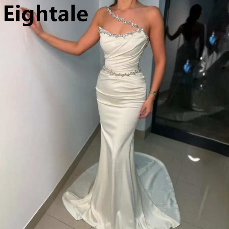 Eightale 2023 Ivory Mermaid Evening Dress For Wedding One Shoulder Beads Arabic Formal Prom Dress Dubai Party Gown
Eightale 2023 Ivory Mermaid Evening Dress For Wedding One Shoulder Beads Arabic Formal Prom Dress Dubai Party Gown