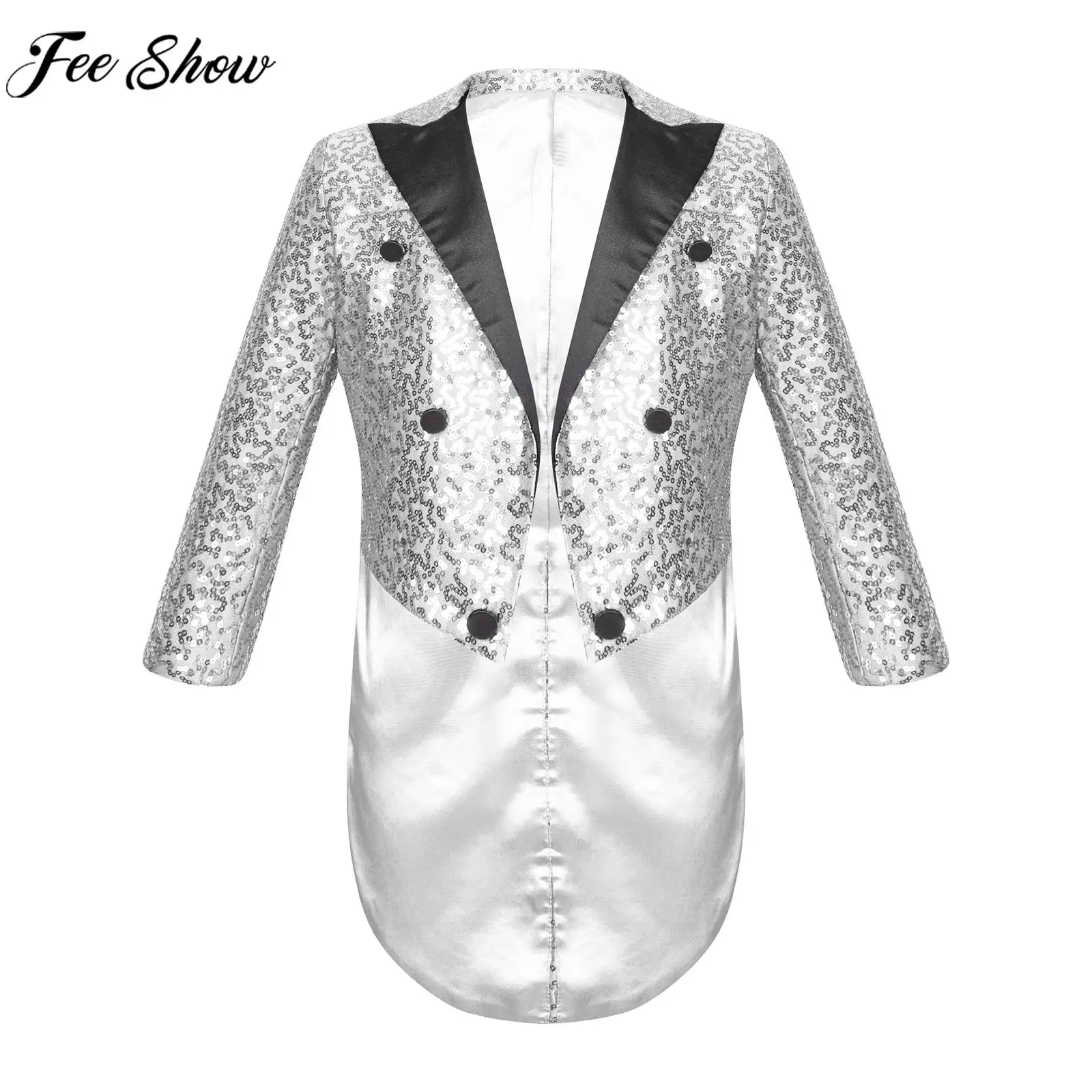 Kids Boys Long Sleeve Sequin Blazer Tuxedo Coat Gentleman Suit Prince Cosplay Magic Circus Shows Dancing Performance Costume
Kids Boys Long Sleeve Sequin Blazer Tuxedo Coat Gentleman Suit Prince Cosplay Magic Circus Shows Dancing Performance Costume