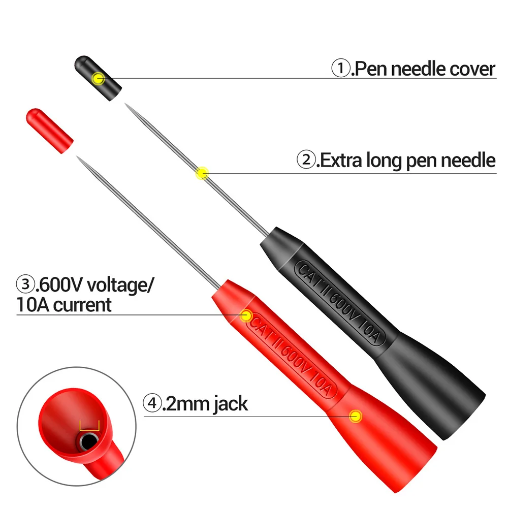 Multimeter Back Probe Kit Detection Test Probes and Leads Piercing Tools Piecing Needle
Multimeter Back Probe Kit Detection Test Probes and Leads Piercing Tools Piecing Needle