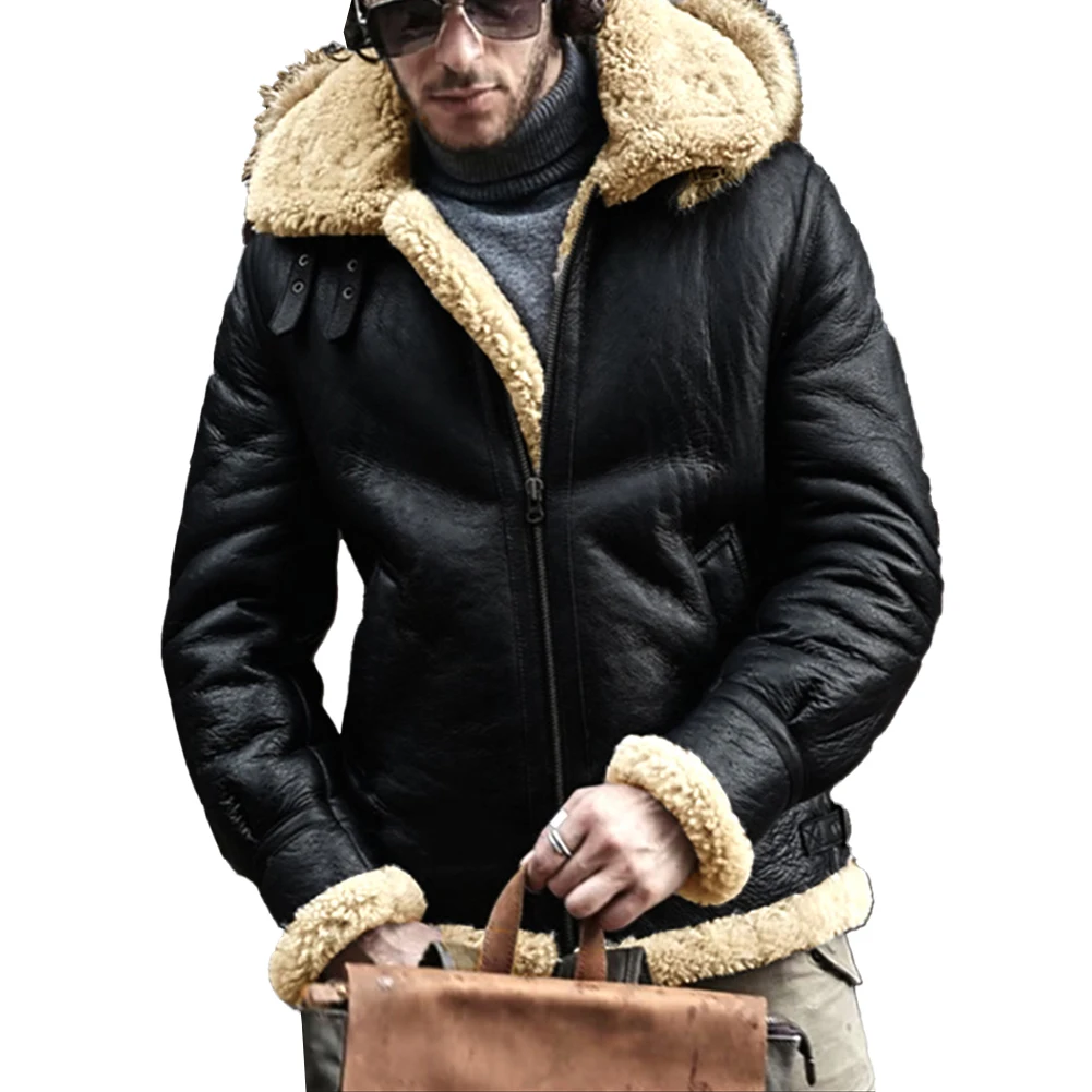 Winter Men's Hooded Jackets Long Sleeve Coats Business Cold-Resistant Faux Leather Lambswool Coat Overcoat Tops
Winter Men's Hooded Jackets Long Sleeve Coats Business Cold-Resistant Faux Leather Lambswool Coat Overcoat Tops