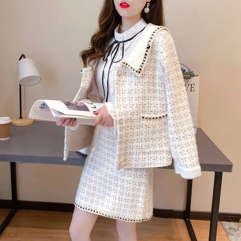 2023 Autumn/Winter New Arrival Small Fragrance Wind Suit Set for Women, Small Size, Elegant, Ladylike Jacket Skirt Two-Piece Set
2023 Autumn/Winter New Arrival Small Fragrance Wind Suit Set for Women, Small Size, Elegant, Ladylike Jacket Skirt Two-Piece Set