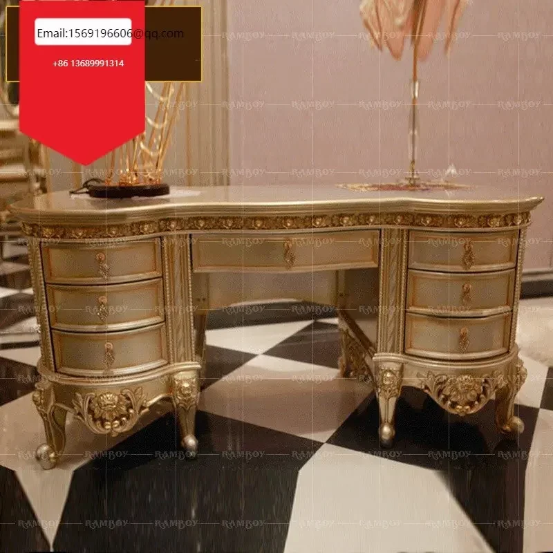 Villa European-style large desk French luxury solid wood desk bookcase combination home computer desk
Villa European-style large desk French luxury solid wood desk bookcase combination home computer desk