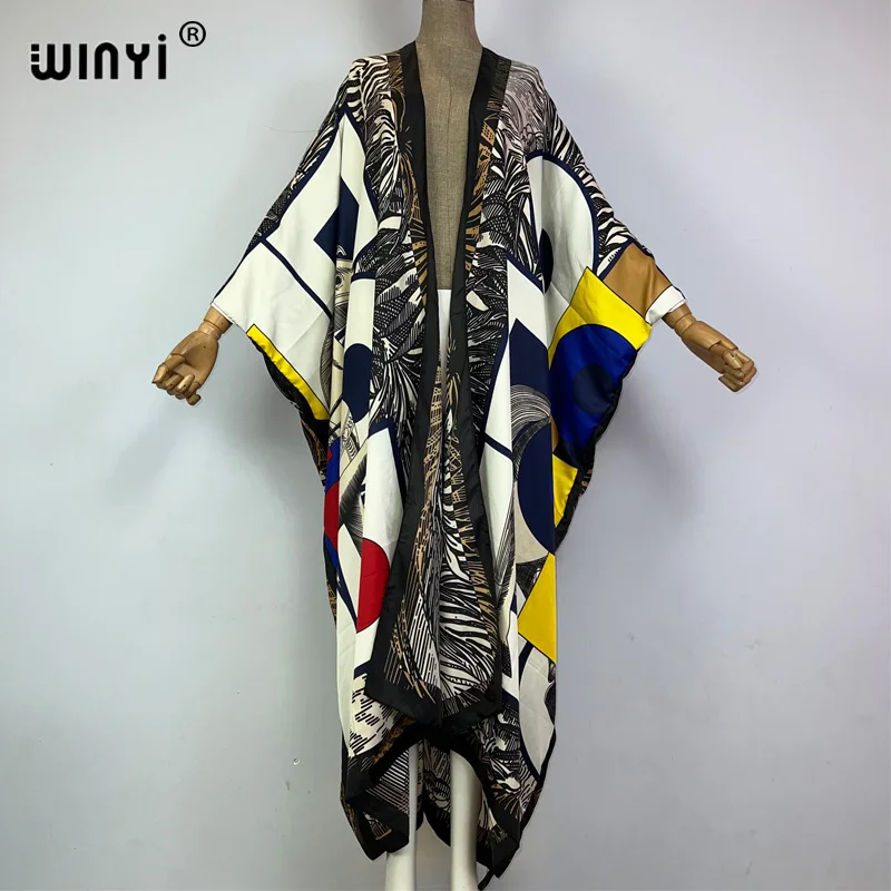 

Кимоно WINYI Africa, элегантное платье с цветочным принтом в стиле бохо, кафтан в стиле бохо для женщин, накидка, элегантный кардиган, пикантный пляжный купальник, пальто