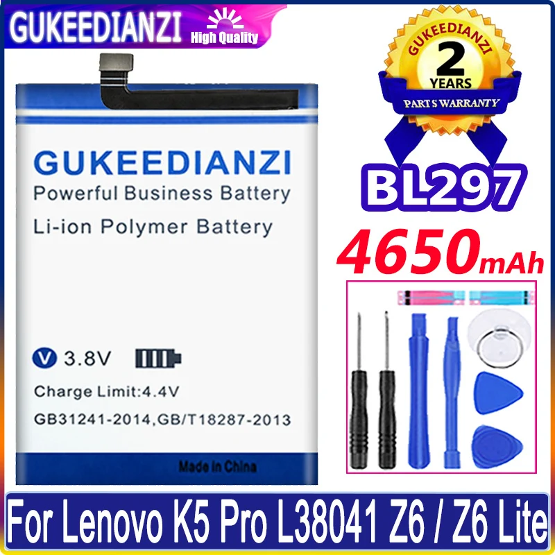 Bateria 4650mAh BL297 Battery For Lenovo K5 Pro L38041 Z6 / Z6 Lite Z6lite L38111 Z6 L78121 Z6pro / Z6 pro L78051 Phone Battery
Bateria 4650mAh BL297 Battery For Lenovo K5 Pro L38041 Z6 / Z6 Lite Z6lite L38111 Z6 L78121 Z6pro / Z6 pro L78051 Phone Battery