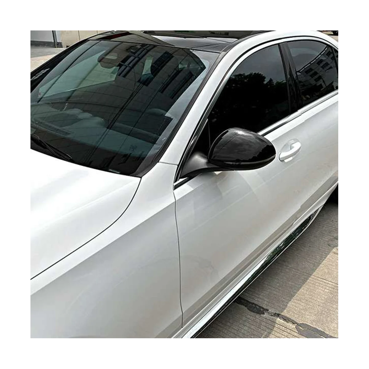 

Глянцевая черная крышка автомобильного зеркала заднего вида с боковой дверью, отделочная крышка для Mercedes Benz C Class W206 2021 2022