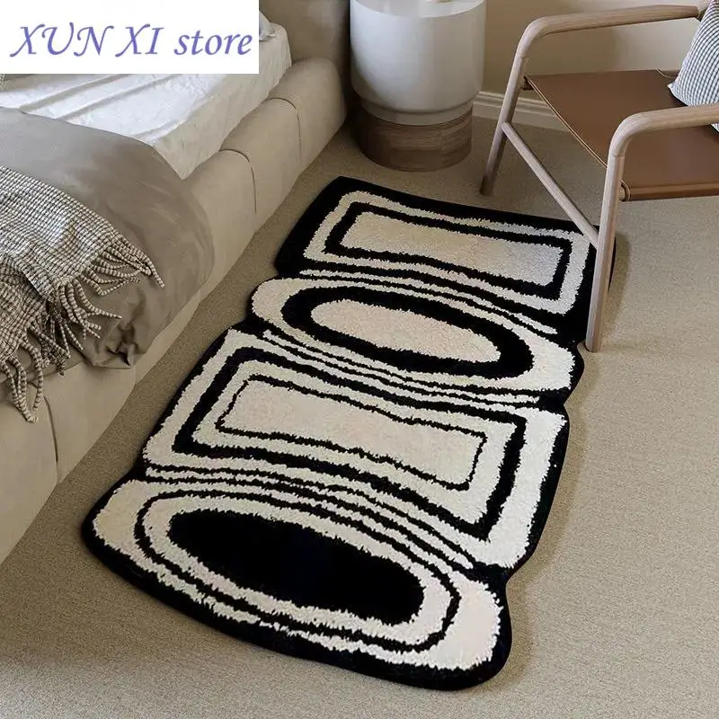 New Black White Plaid Floor Mat Long Area Rug for Living Room Creative Non-slip Carpet Ins Soft Bedroom Bedside Carpets
New Black White Plaid Floor Mat Long Area Rug for Living Room Creative Non-slip Carpet Ins Soft Bedroom Bedside Carpets