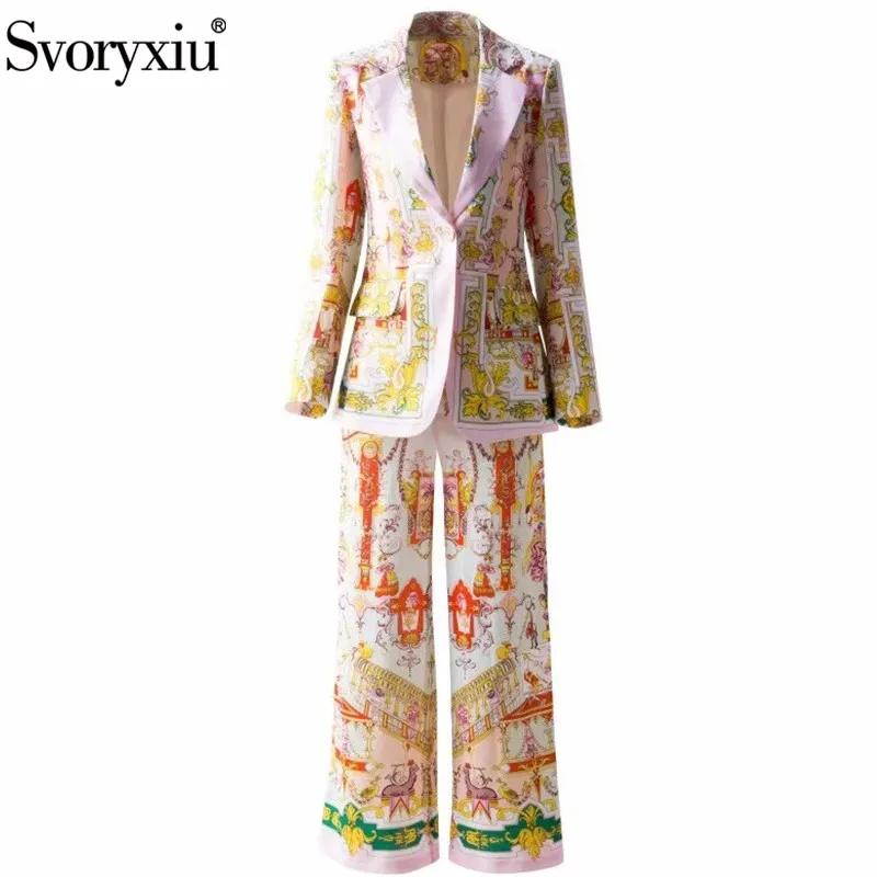 Svoryxiu Vintage Totem Print Pants Suits Women's Long Sleeve Single Button Blazer + Wide Leg Pants Runway Autumn Two Piece Set
Svoryxiu Vintage Totem Print Pants Suits Women's Long Sleeve Single Button Blazer + Wide Leg Pants Runway Autumn Two Piece Set