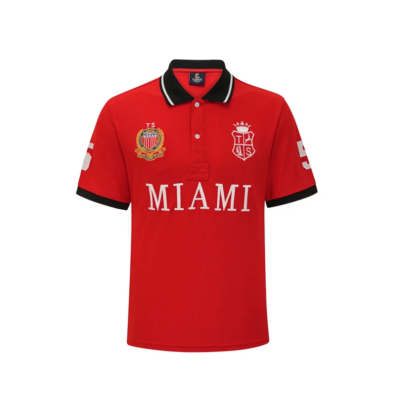 

New Short-sleeved Polo Shirt USA Miami Aliexpress Sports Casual Cotton Euro Plus Size 7xl