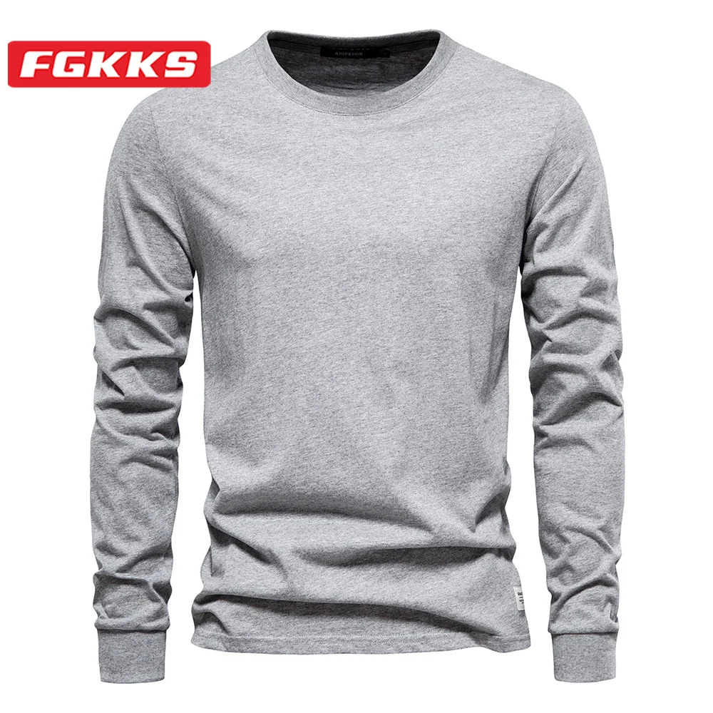 Мужская хлопковая футболка FGKKS, Повседневная Уличная облегающая футболка с длинным рукавом, 2023
Мужская хлопковая футболка FGKKS, Повседневная Уличная облегающая футболка с длинным рукавом, 2023