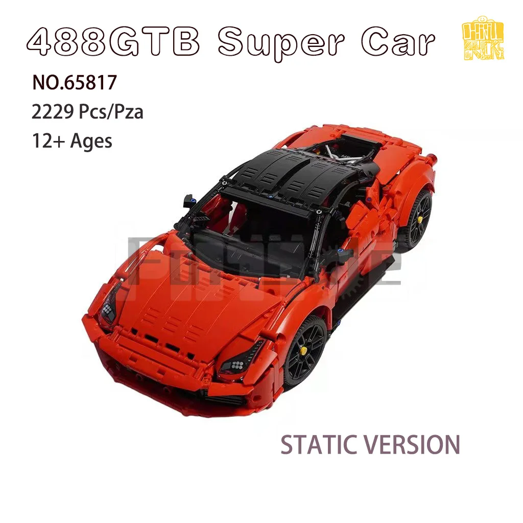 

Moc 65817 488gtb Super Sports Car LEGOin Model With PDF Drawings Building Blocks Bricks Kids DIY Toys Birthday Christmas Gifts