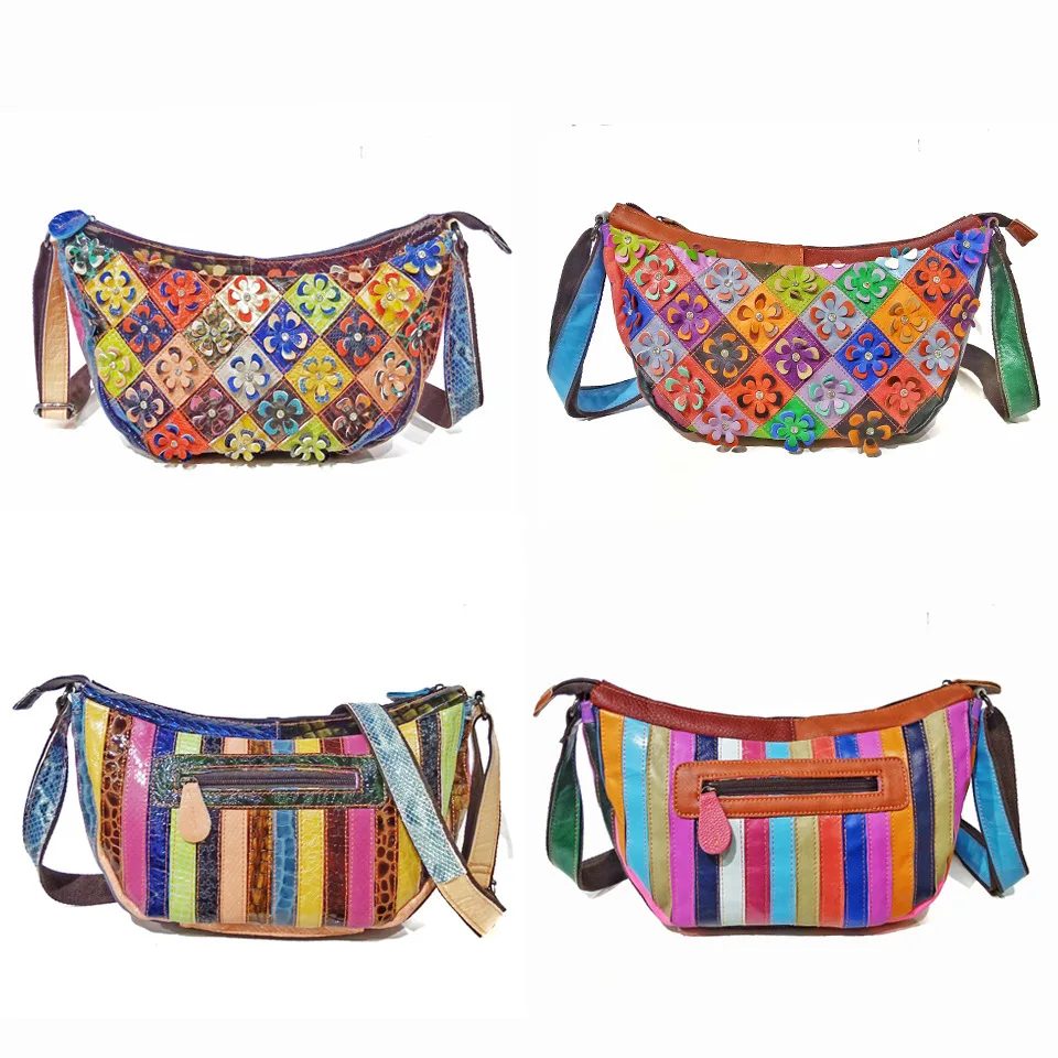 Women's Bag 2022 Color Leather Splice Crescent Bag Fashion Sheepskin Women's Bag Fashion Leisure Flower Dumpling Bag Mini Bag
Women's Bag 2022 Color Leather Splice Crescent Bag Fashion Sheepskin Women's Bag Fashion Leisure Flower Dumpling Bag Mini Bag