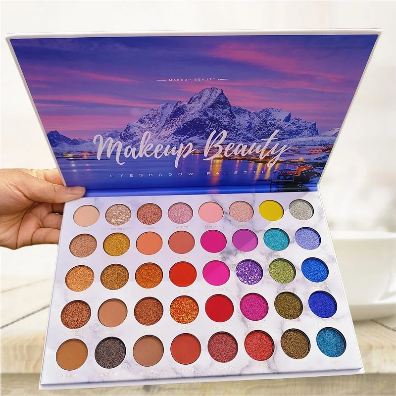 

Highly Pigmented Rainbow Color Eyeshadow Pallet 40 Shades Long-lasting Matte & Shimmer Eye Shadow Pressed Powder Palette