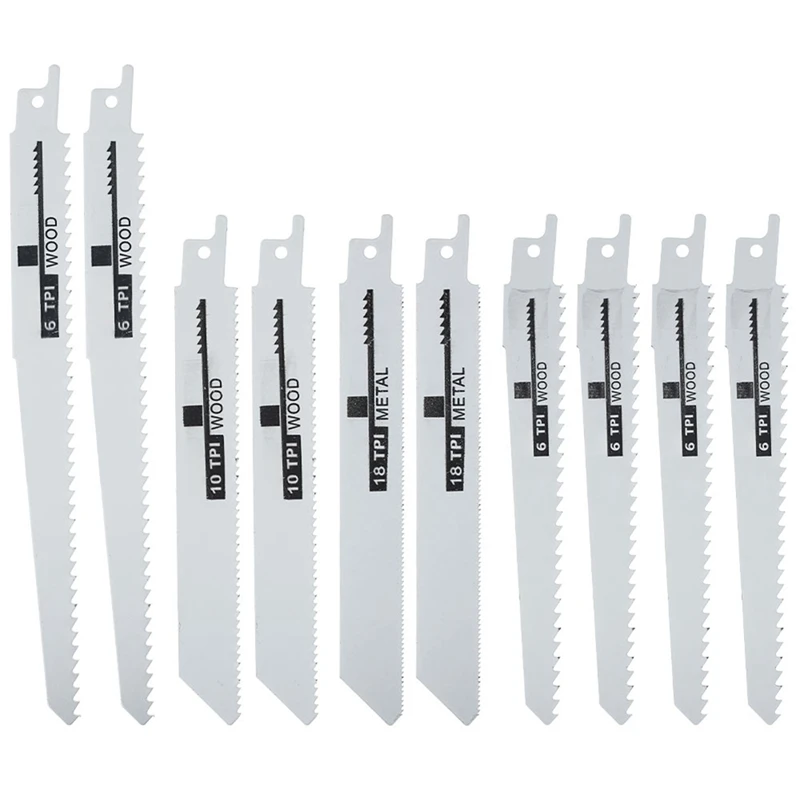 10Pcs Handsaw Multi Saw Blade Reciprocating Saw Blades Saber Saw For Cutting Wood Metal PVC Tube Power Tools Accessories
10Pcs Handsaw Multi Saw Blade Reciprocating Saw Blades Saber Saw For Cutting Wood Metal PVC Tube Power Tools Accessories