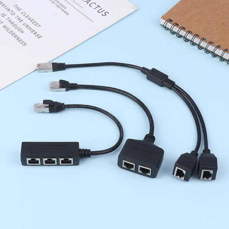 

RJ45 Splitter LAN Ethernet Network RJ45 Connector Extender Adapter Cable For Networking Extension 1 Male To 2/3 Female Connector