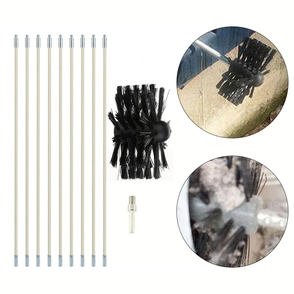 Chimney Cleaning Brush Kit Duct Vent 9pcs Rods With Nylon Brush Heads Chimney Cleaner Sweep Rotary Bar For Fireplace Dryer Vent
Chimney Cleaning Brush Kit Duct Vent 9pcs Rods With Nylon Brush Heads Chimney Cleaner Sweep Rotary Bar For Fireplace Dryer Vent