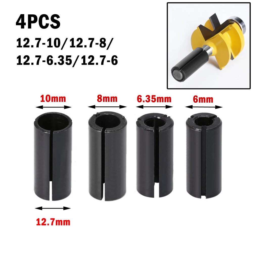 3/4Pcs Route Bit Adapter Collet Carbon Steel High Precise Clamping Force 12.7 To 6/6.35/8/10mm For Engraving Machine Chuck
3/4Pcs Route Bit Adapter Collet Carbon Steel High Precise Clamping Force 12.7 To 6/6.35/8/10mm For Engraving Machine Chuck