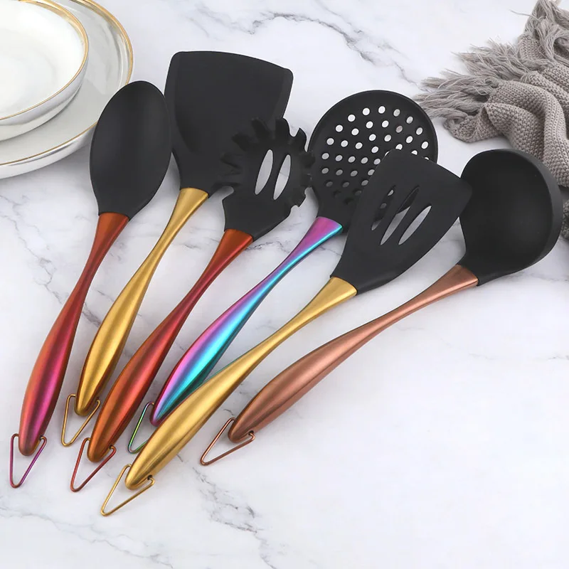 Cooking Tool Set Silicone Head Kitchenware Stainless Steel Handle Soup Ladle Colander Set Turner Serving Spoon Kitchen Tool
Cooking Tool Set Silicone Head Kitchenware Stainless Steel Handle Soup Ladle Colander Set Turner Serving Spoon Kitchen Tool
