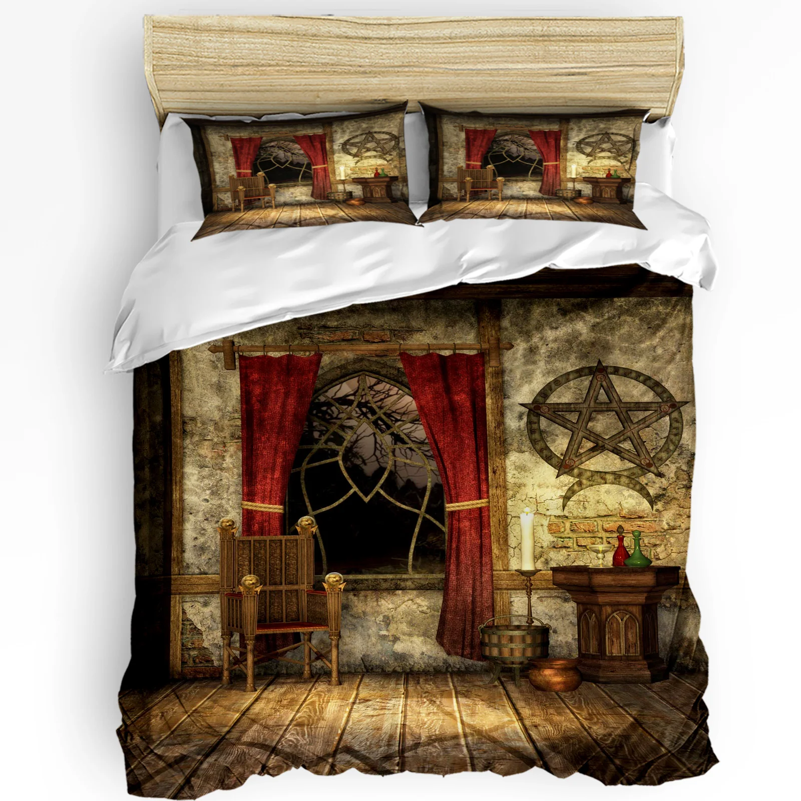 Medieval House Retro Style Witchcraft Divination Duvet Cover 3pcs Bedding Set Home Textile Quilt Cover Pillowcases No Sheet
Medieval House Retro Style Witchcraft Divination Duvet Cover 3pcs Bedding Set Home Textile Quilt Cover Pillowcases No Sheet