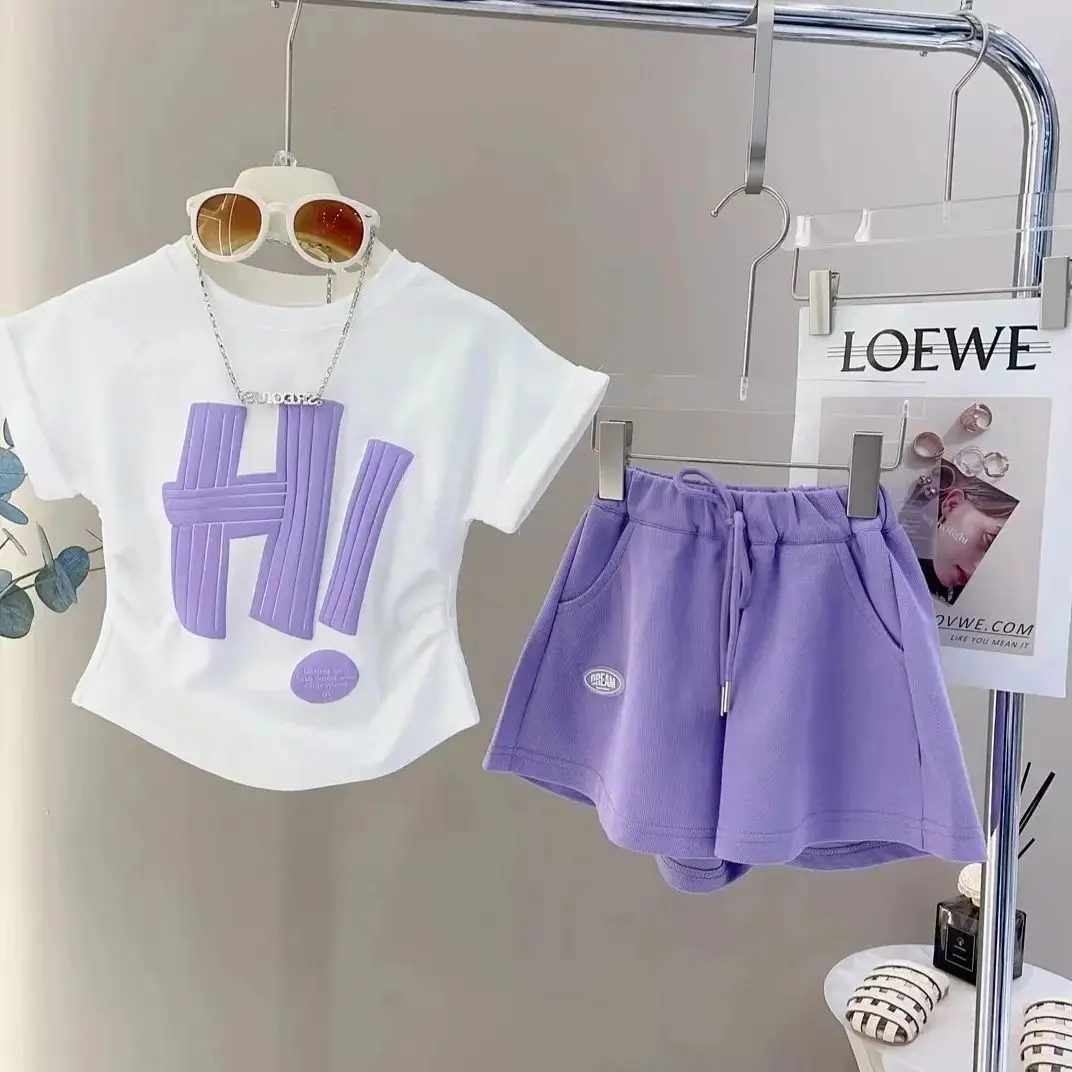 Children's Clothing Sets Monogram Print Short Sleeve Top + Shorts 2 Piece Set Kids Clothes Girls 2 To 8 Years Outfits
Children's Clothing Sets Monogram Print Short Sleeve Top + Shorts 2 Piece Set Kids Clothes Girls 2 To 8 Years Outfits