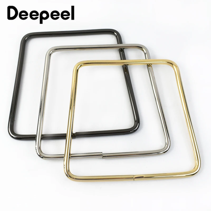 

1/2Pcs Deepeel 12cm Metal Square Ring Bags Handles Purse Frame Kiss Clasp DIY Handbag Replacement Handle Woven Bag Accessories