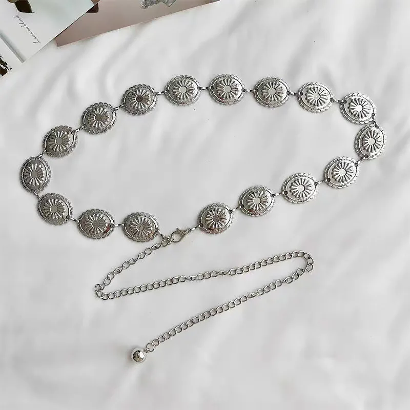 Пояс в западном стиле Cowgirl с металлической цепочкой для платья, женский пояс с металлической цепочкой для платья, облегающий пояс с вырезами для свитера с маргаритками
Пояс в западном стиле Cowgirl с металлической цепочкой для платья, женский пояс с металлической цепочкой для платья, облегающий пояс с вырезами для свитера с маргаритками