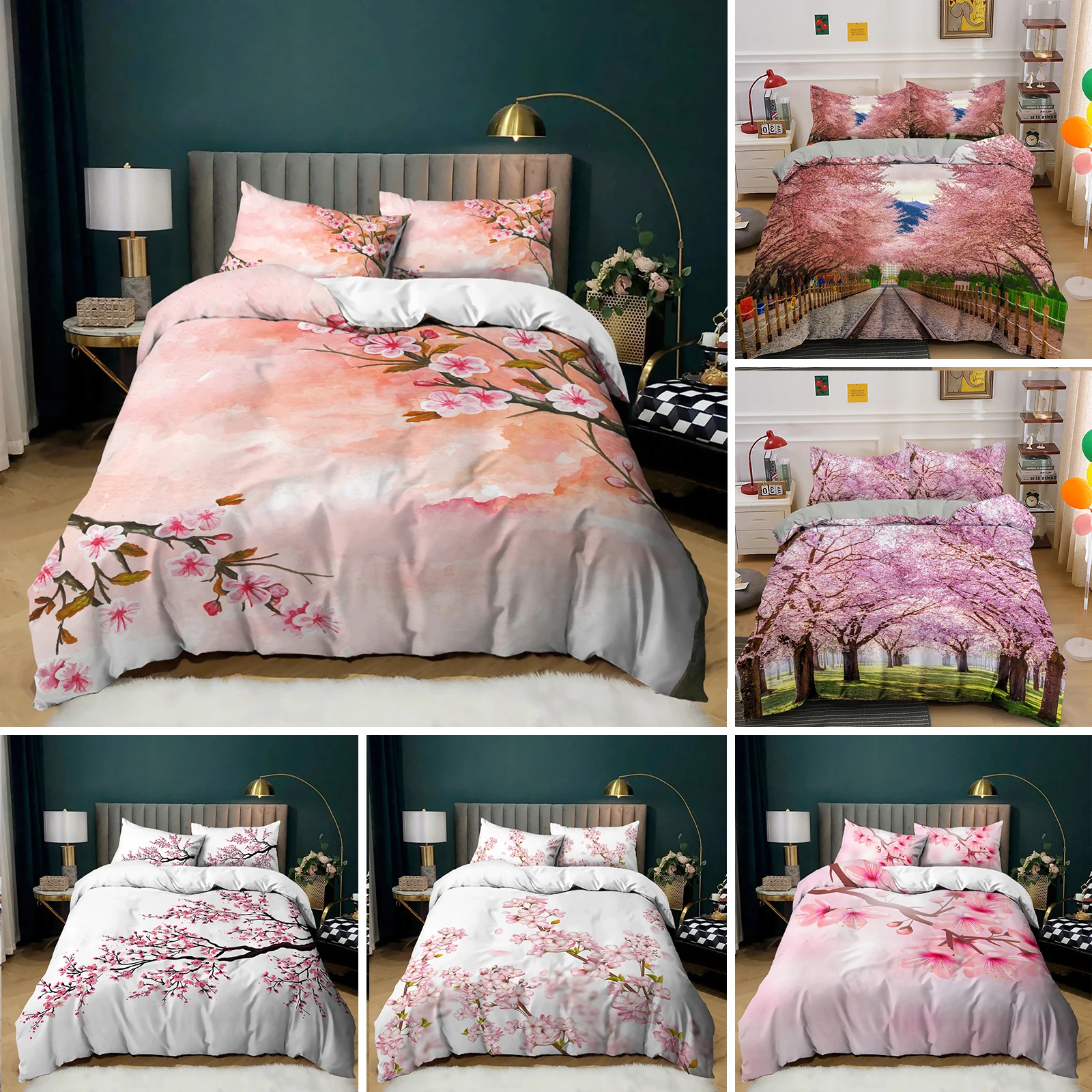Plum Blossom Duvet Cover Set King Pink Flower Quilt Cover for Girls Microfiber Branches Printed Japanese Ink Style Bedding Set
Plum Blossom Duvet Cover Set King Pink Flower Quilt Cover for Girls Microfiber Branches Printed Japanese Ink Style Bedding Set