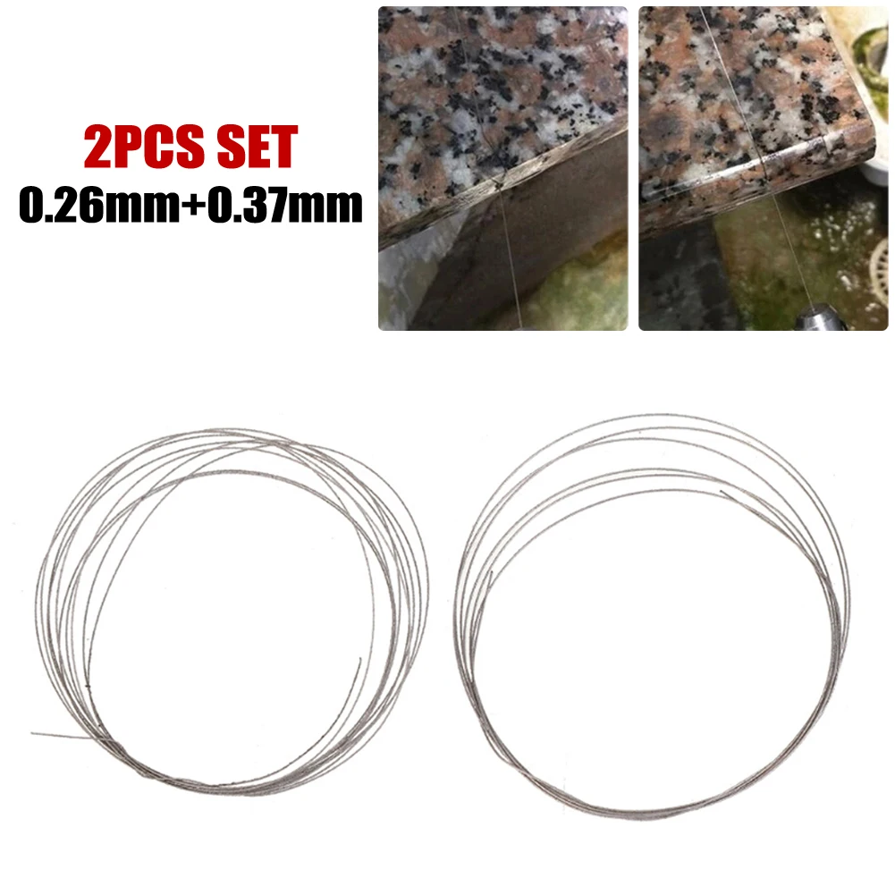 

Brand New Hand Tools Home Tool Parts Saw Blades Cutting Wire 1M Length 2pcs Set Diamond Silver For Cutting Gemstones