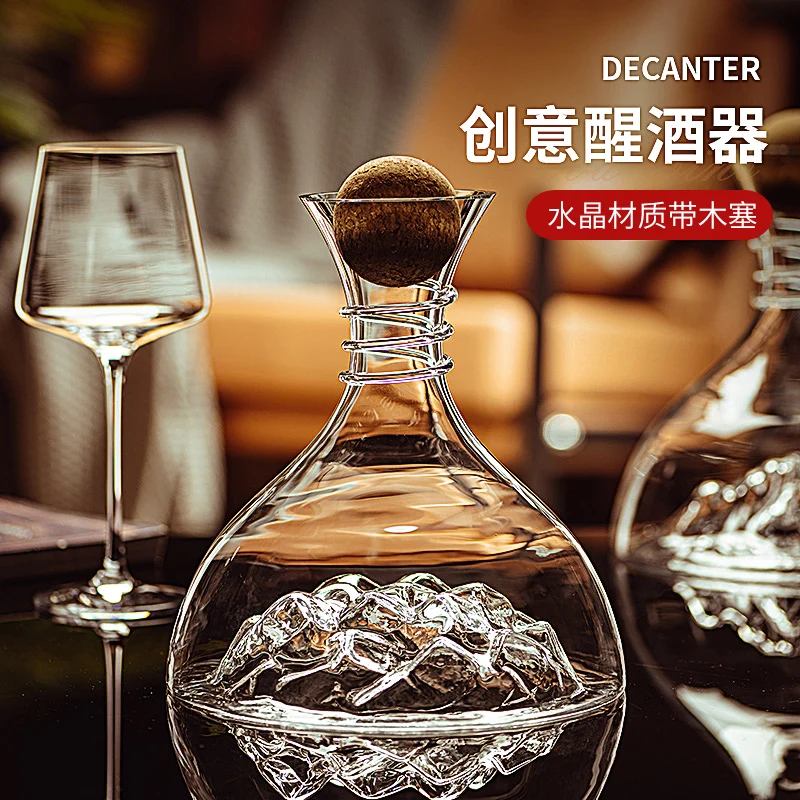 

High grade crystal lead-free iceberg red wine Decanter fast wine dispenser red wine cup set household European style
