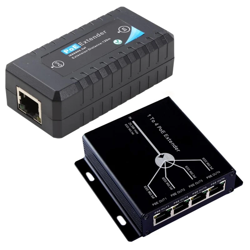 HOT-2 Pcs IEEE802.3Af Poe Extender For IP Camera Transmission Distance 120 Meters, A & B 
HOT-2 Pcs IEEE802.3Af Poe Extender For IP Camera Transmission Distance 120 Meters, A & B