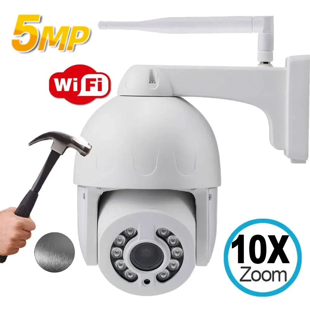 5MP 4K HD 10x zoom Outdoor Waterproof Camera With Color Night Vision PTZ Security Wifi Smart Camera Two Way Audio Auto Tracking
5MP 4K HD 10x zoom Outdoor Waterproof Camera With Color Night Vision PTZ Security Wifi Smart Camera Two Way Audio Auto Tracking
