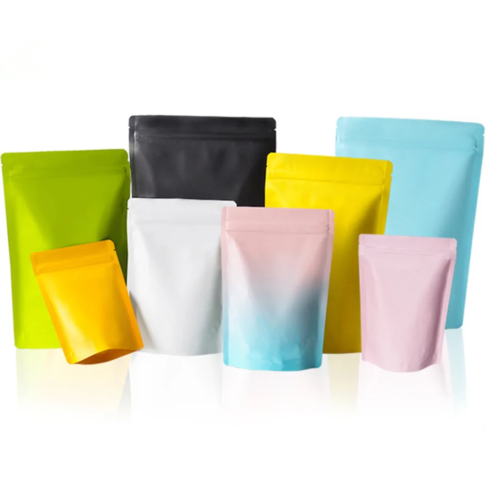 100Pcs/lot Stand Up Matte Aluminum Foil Zip Lock Self Seal Tear Notch Packaging Bag Recyclable Zipper Coffee Candy Storage Bag
100Pcs/lot Stand Up Matte Aluminum Foil Zip Lock Self Seal Tear Notch Packaging Bag Recyclable Zipper Coffee Candy Storage Bag