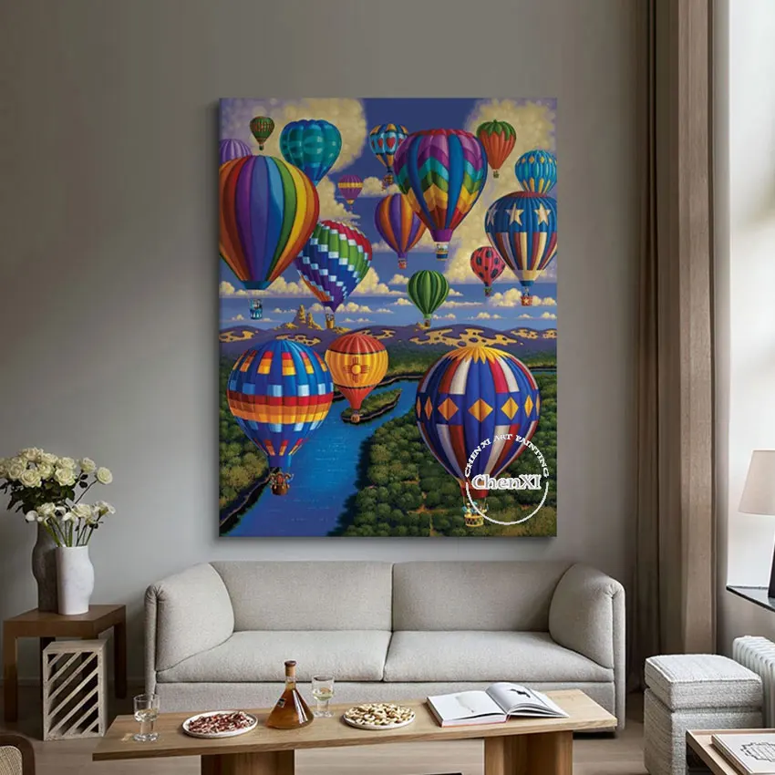 Large Size Murals Canvas Picture Hot Air Balloon Colorful Acrylic Realistic Oil Painting Wall Poster Art Outdoor Landscape Piece
Large Size Murals Canvas Picture Hot Air Balloon Colorful Acrylic Realistic Oil Painting Wall Poster Art Outdoor Landscape Piece