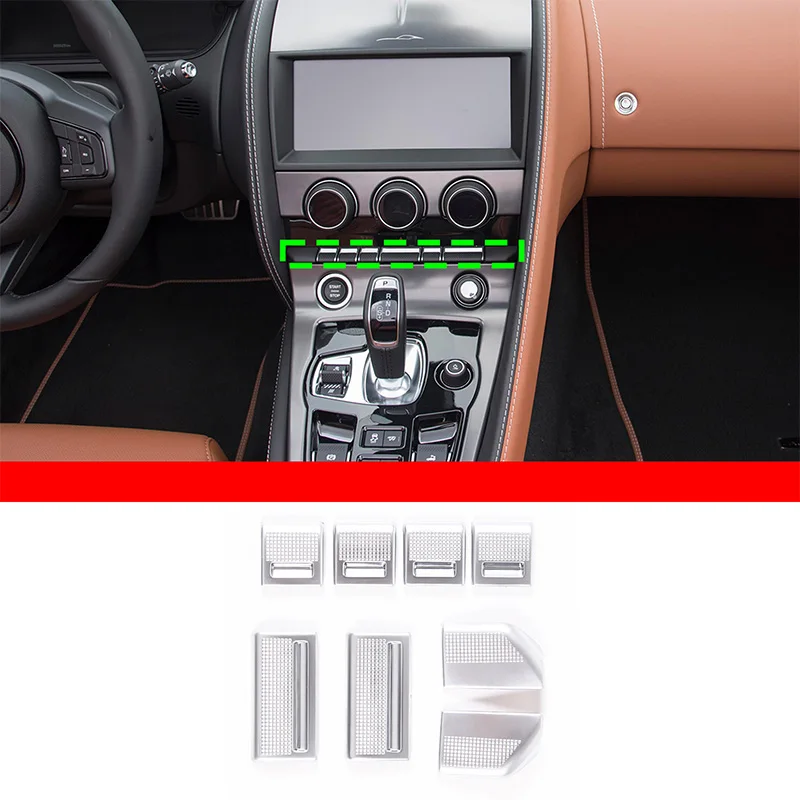 For Jaguar F-TYPE 2013-2024 Car Air Conditioner Button Decorative Cover Sticker ABS Silver Interior Accessories 
For Jaguar F-TYPE 2013-2024 Car Air Conditioner Button Decorative Cover Sticker ABS Silver Interior Accessories