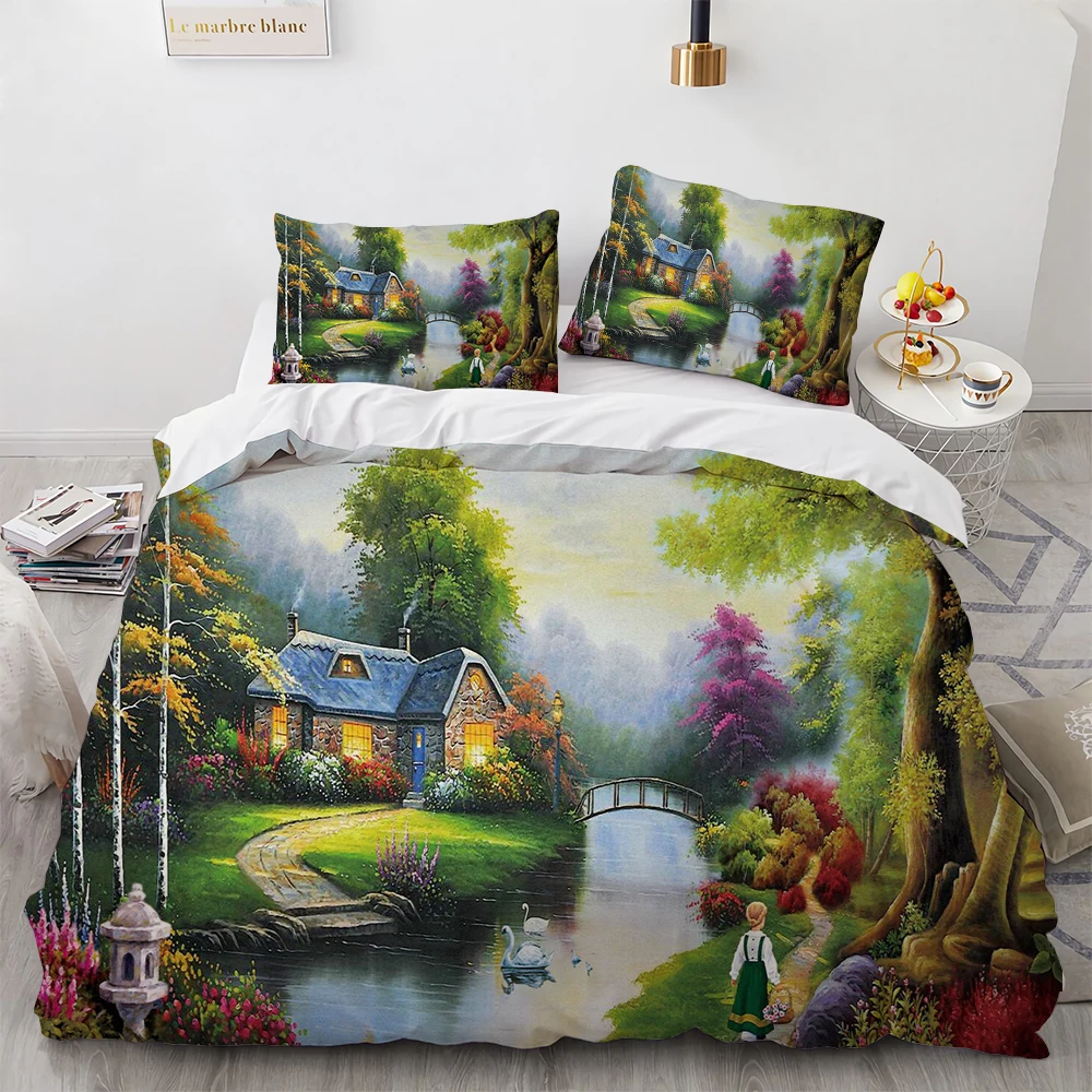 Oil Painting Duvet Cover Vintage Building Landscape for Women Men Children Retro Art Bedroom Decoration Polyester Quilt
Oil Painting Duvet Cover Vintage Building Landscape for Women Men Children Retro Art Bedroom Decoration Polyester Quilt