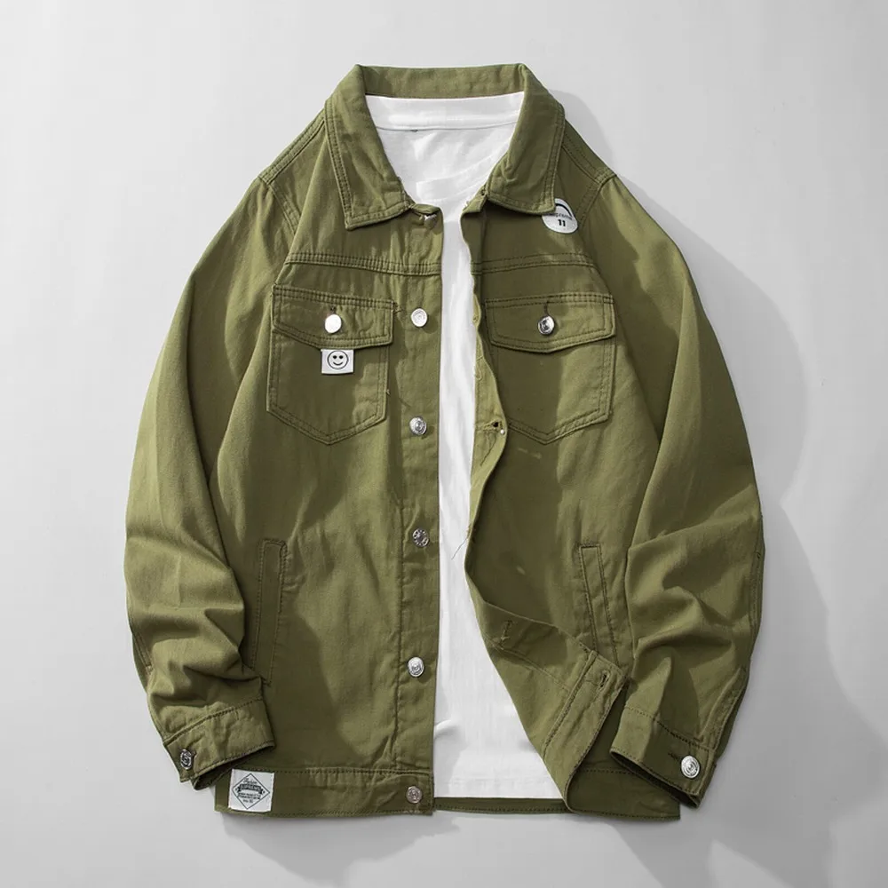 Autumn Army Green Patch Denim Jackets Wash Cotton Jaqueta Jeans Black Safari Style Casual Loose Chaquetas Hombre Masculina Coats
Autumn Army Green Patch Denim Jackets Wash Cotton Jaqueta Jeans Black Safari Style Casual Loose Chaquetas Hombre Masculina Coats