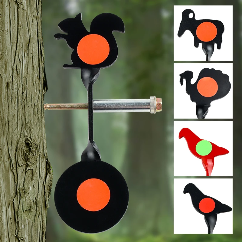 

Slingshot Hunting and Shooting Steel Plinking Spinner Target Set Animal Pigeon Goat Red Black Simple Pack Pneumatic Launcher