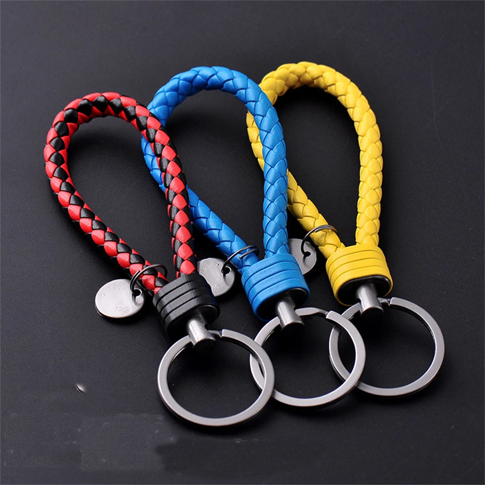 1 PC PU Leather Braided Woven Rope Keychain Bag Pendant Key Chain Holder Key Car Trinket Keyring For Men Women Gift 1 PC PU Leather Braided Woven Rope Keychain Bag Pendant Key Chain Holder Key Car Trinket Keyring For Men Women Gift