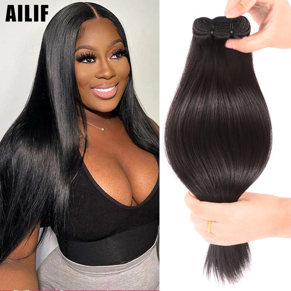 AILIF Human Hair Double Drawn Straight Human Hair Bundles Sew In Hair Extensions Natural Color 8-30 inch Hair Weave Brazilian
AILIF Human Hair Double Drawn Straight Human Hair Bundles Sew In Hair Extensions Natural Color 8-30 inch Hair Weave Brazilian