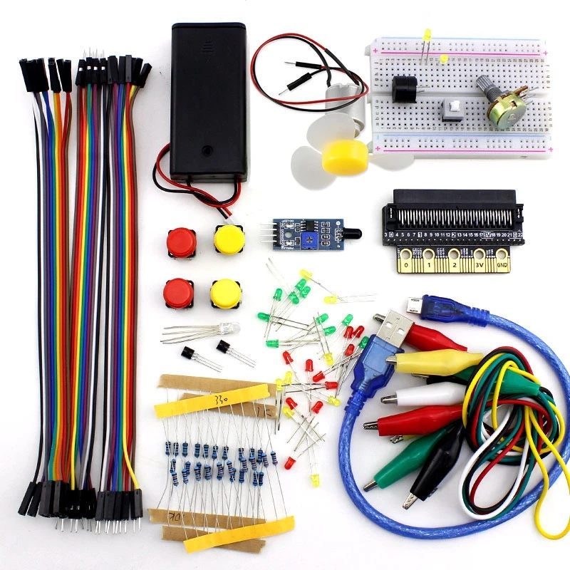 Elecrow Basic/Beginner Basic Kit for BBC Micro: bit V2.2 STEM Programming Toys Diy Learning Kit Basic Sets School DIY Project
Elecrow Basic/Beginner Basic Kit for BBC Micro: bit V2.2 STEM Programming Toys Diy Learning Kit Basic Sets School DIY Project