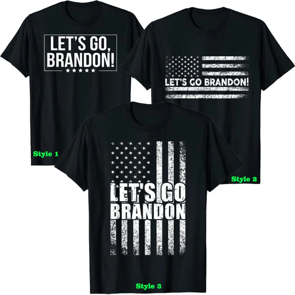 

Let's Go Brandon Joe Biden Chant Impeach Biden USA Flag T-Shirt Conservative Anti Liberal Sarcastic Tee Tops