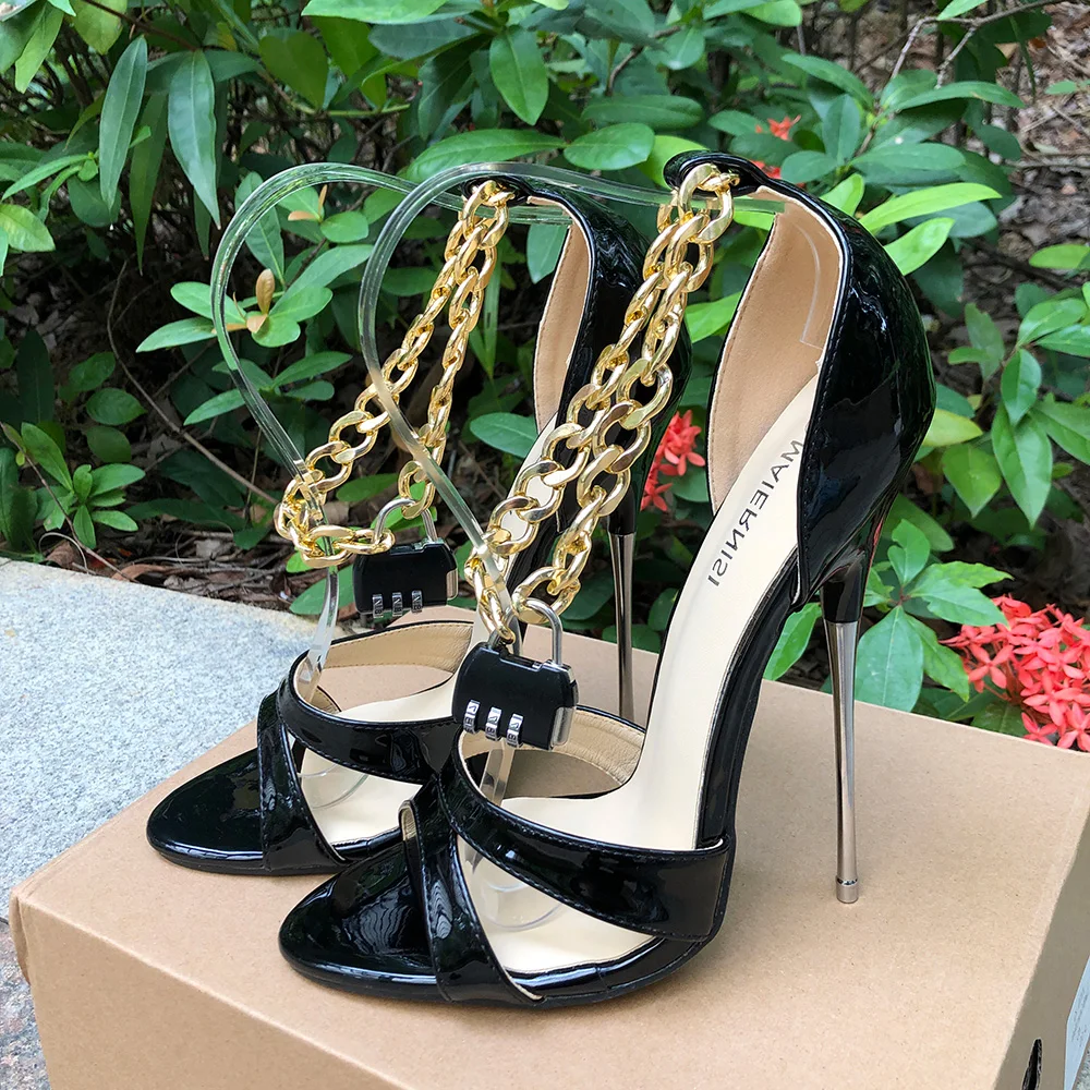 New Design 16cm Extreme Metal High Heels Stilettos Women Open Toe Sandals Ankle Chains Lock Crossdresser Pumps Unisex Shoes
New Design 16cm Extreme Metal High Heels Stilettos Women Open Toe Sandals Ankle Chains Lock Crossdresser Pumps Unisex Shoes