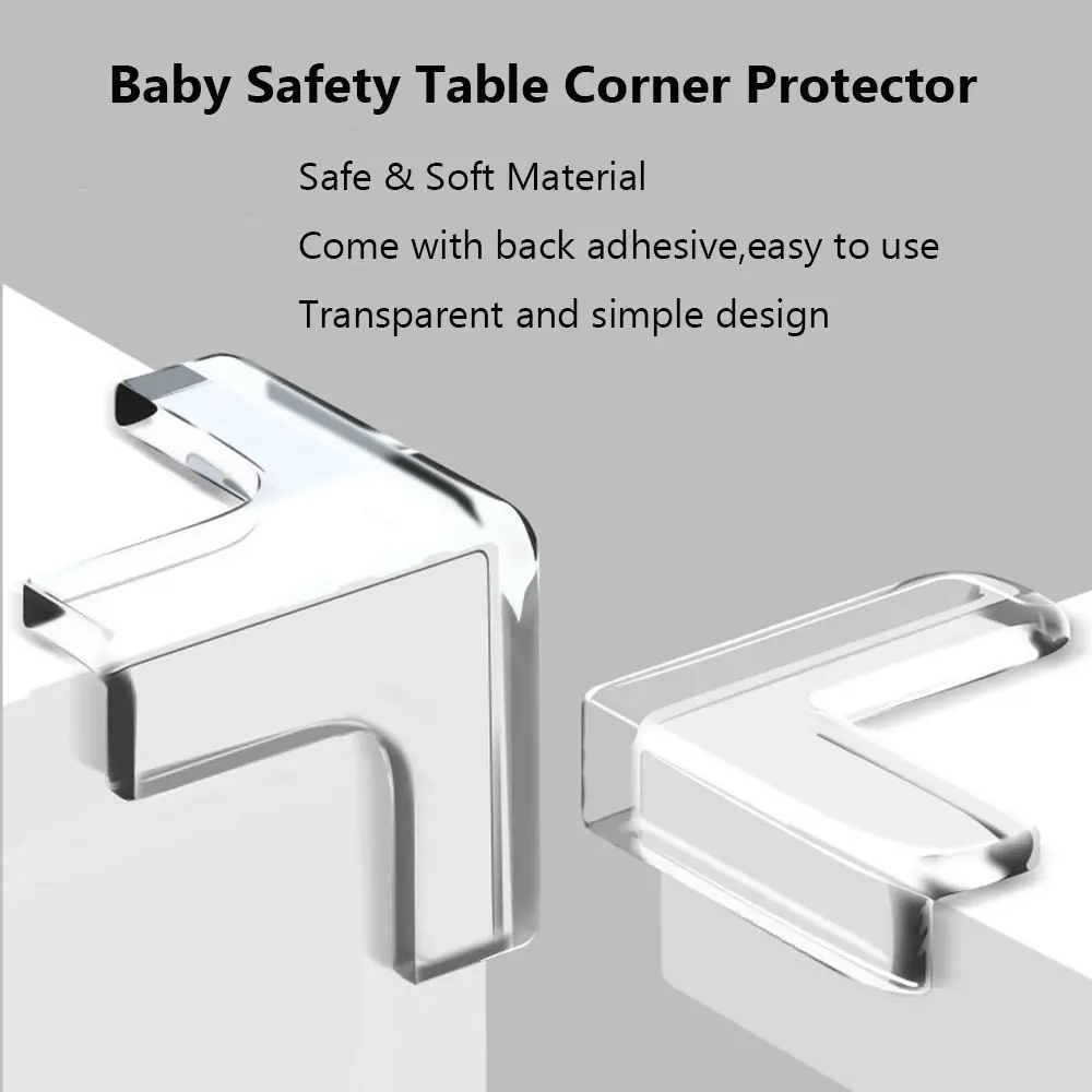 

4Pcs Soft Kids Security Silicon Safety Table Corner Protector Corner Guards Anticollision Strip Edge Protection