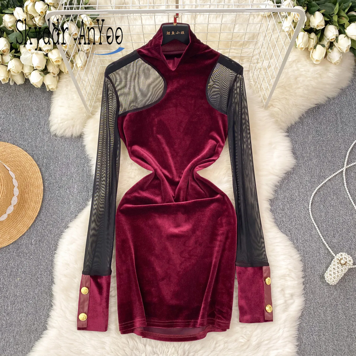 Осенне-зимние Бархатные винтажные женские платья, сетчатые с длинным рукавом, тонкие, облегающие, шикарные, черные, Женская фотосессия
Осенне-зимние Бархатные винтажные женские платья, сетчатые с длинным рукавом, тонкие, облегающие, шикарные, черные, Женская фотосессия